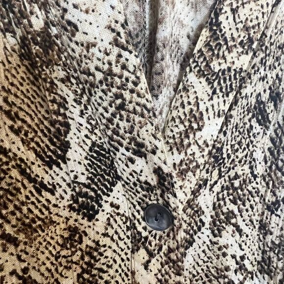 Brylane Snake Print Lightweight Button Down Shirt - Picture 4 of 7
